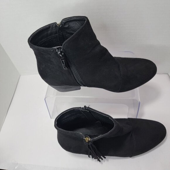 Women Nature Breeze Womens 9 Vegan Faux Suede Tasseled Zipper Bootie Ankle Boot - Picture 10 of 10